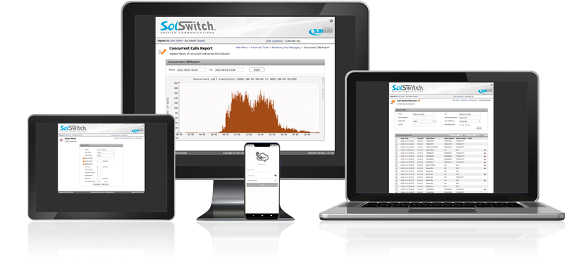 Sunwire On-Premise Business Phone Systems - SolSwitch Reporting and Monitoring Tools